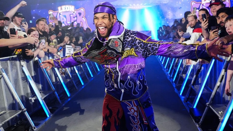 Leon Slater makes his entrance on WWE SmackDown