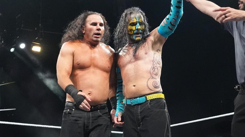 The Hardy Boyz after winning their match in 