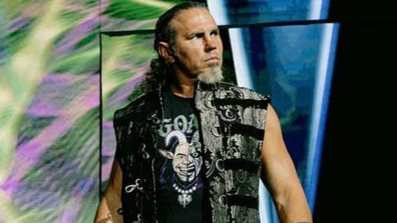 Matt Hardy looks out towards the crowd before facing Nic Nemeth (not pictured) on 