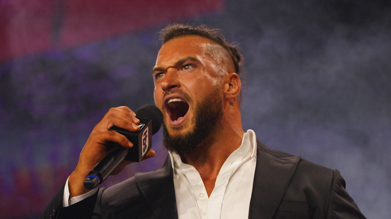 Wardlow During His Entrance On AEW TV