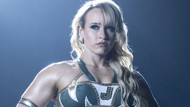 Jordynne Grace during an in-ring WWE photoshoot, 2025.