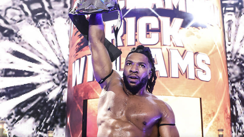 Trick WIlliams holding up the NXT Championship
