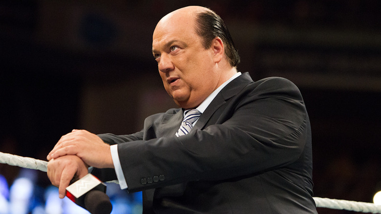 Paul Heyman waits for his moment to speak