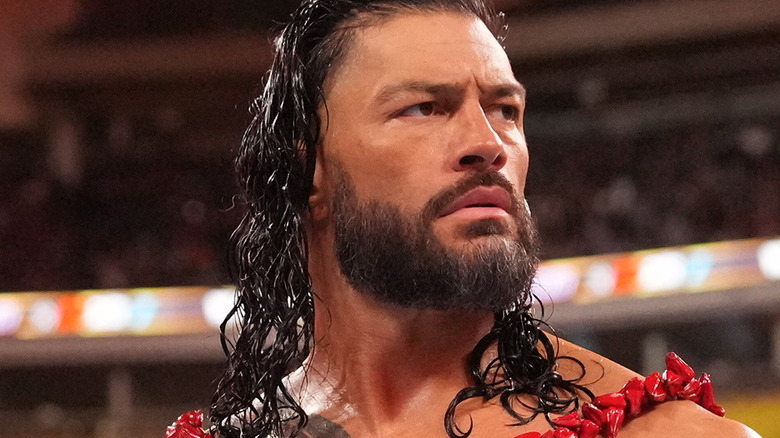 Roman Reigns looking away