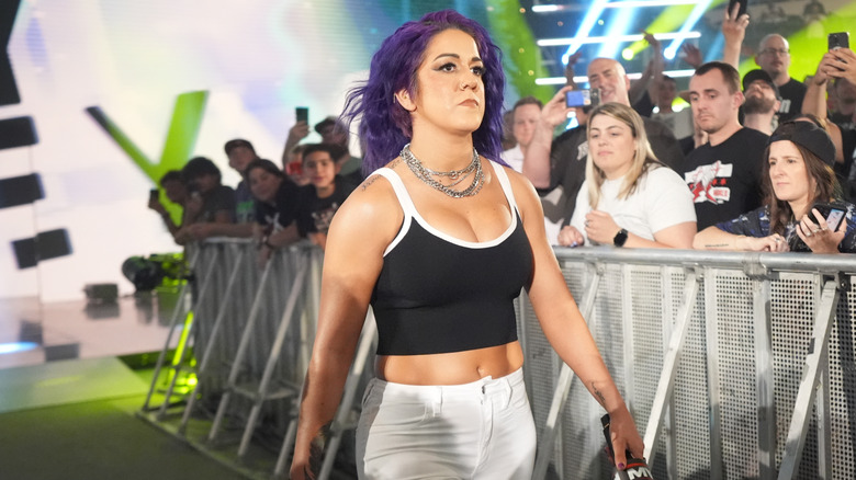 Bayley walking to the ring