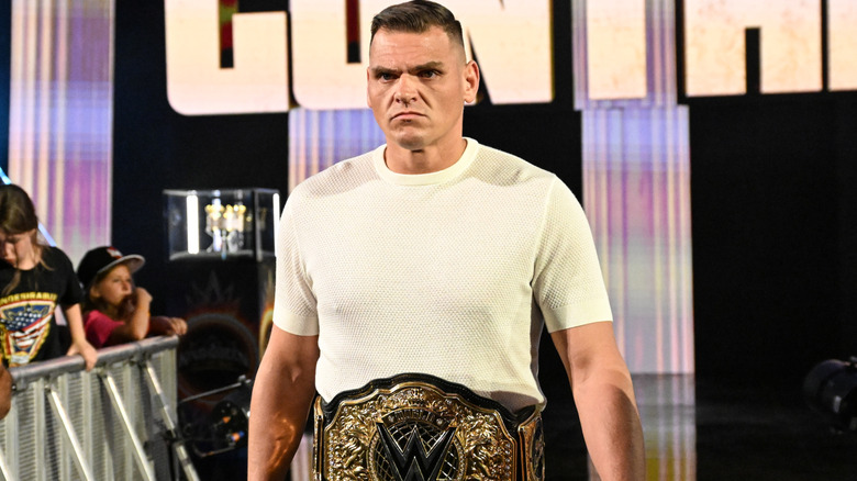 Goldberg wearing a white t-shirt