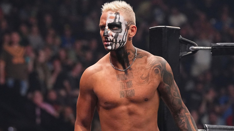 Darby Allin wearing black and white face paint