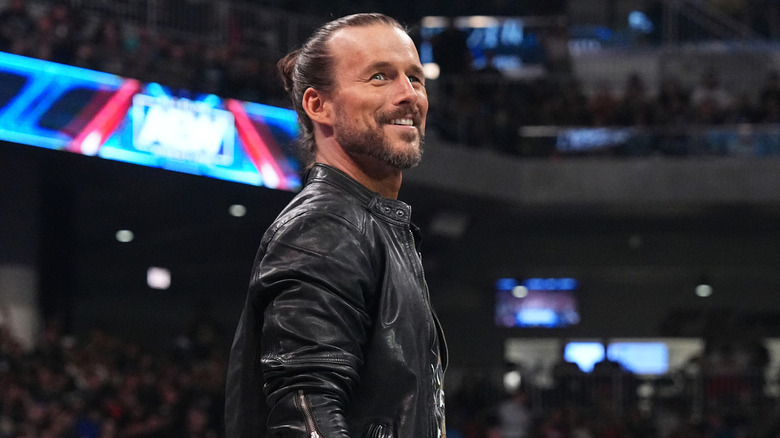 Adam Cole Smiling leather jacket