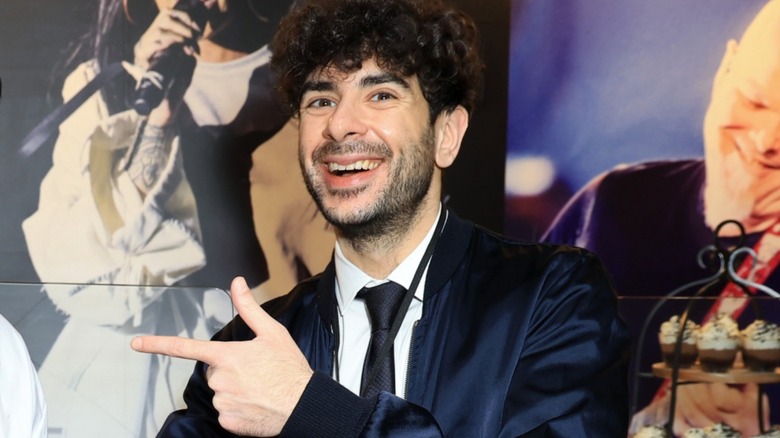 Tony Khan pointing finger guns