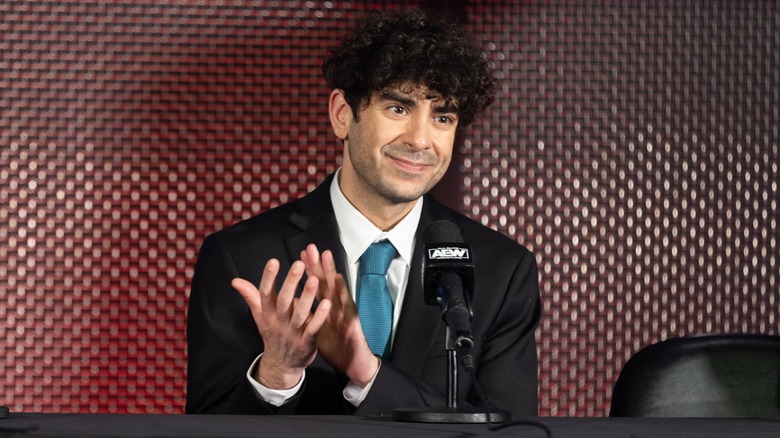 Tony Khan Smiles At An AEW Presser