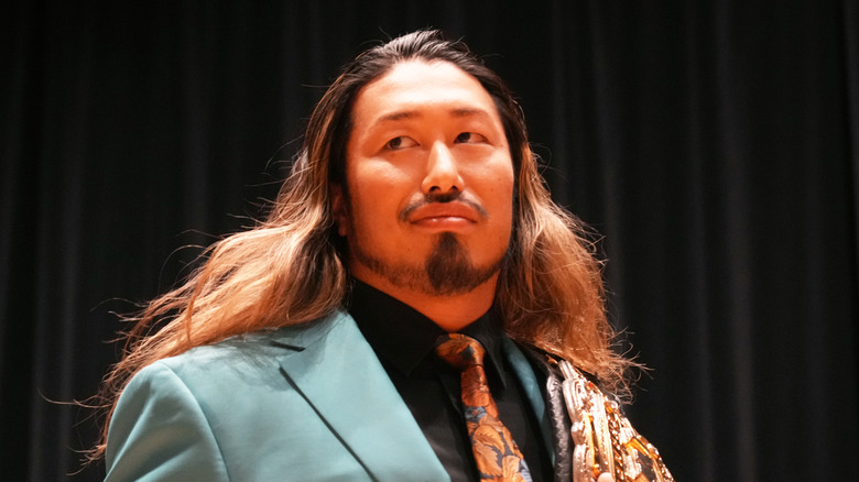 Yota Tsuji showing off his long hair
