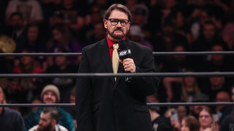 Tony Schiavone cutting a promo