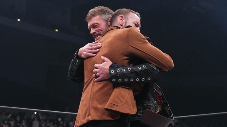 Adam Copeland embraces Christian Cage