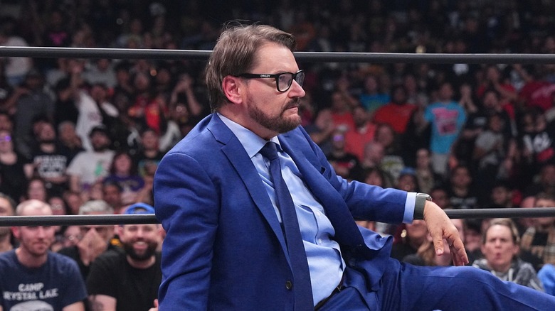 Tony Schiavone setting on the mat