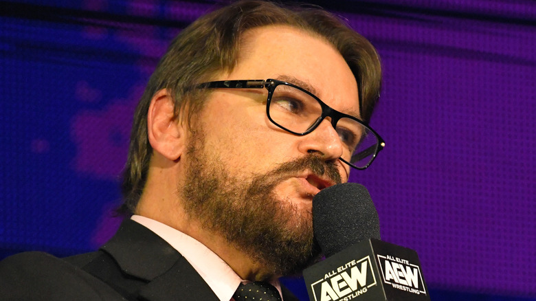 Tony Schiavone cutting a promo