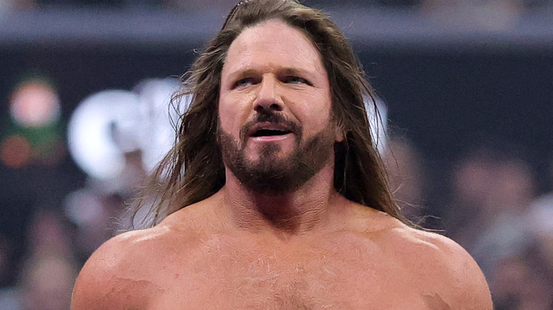 AJ Styles is looking to the side