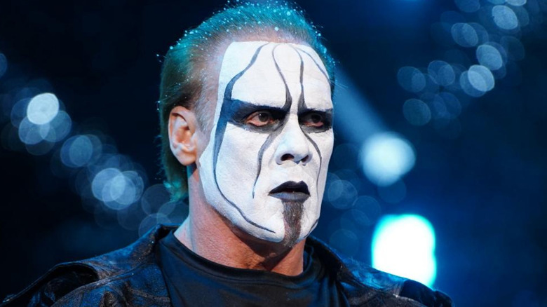 Sting makes his entrance at AEW's "Winter Is Coming"