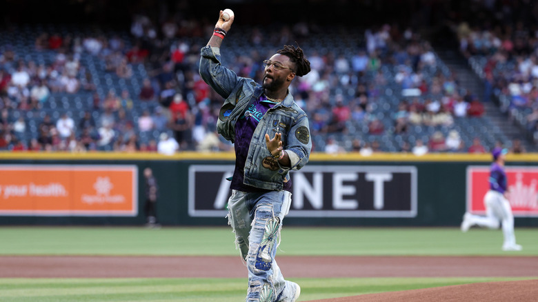 Swerve Strickland throws a baseball