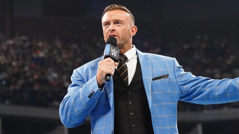 SmackDown GM Nick Aldis cutting a promo