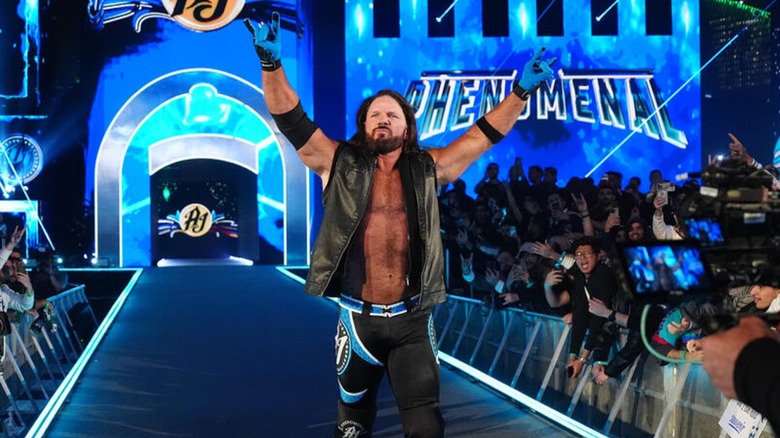 AJ Styles makes his entrance at the Royal Rumble