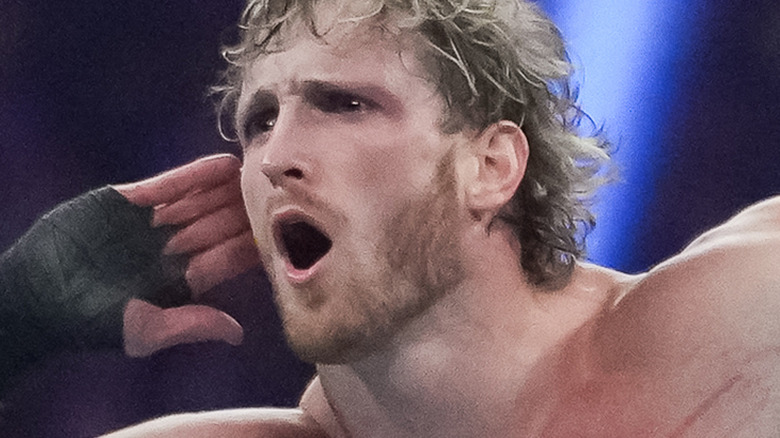 Logan Paul mouth open taunting