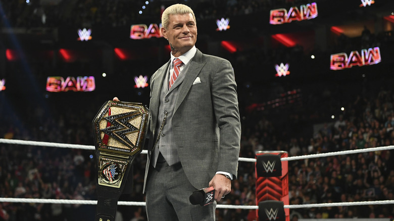 Cody Rhodes holding WWE title