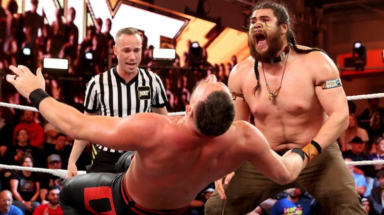 Trey Bearhill clashing with Dijak during an 