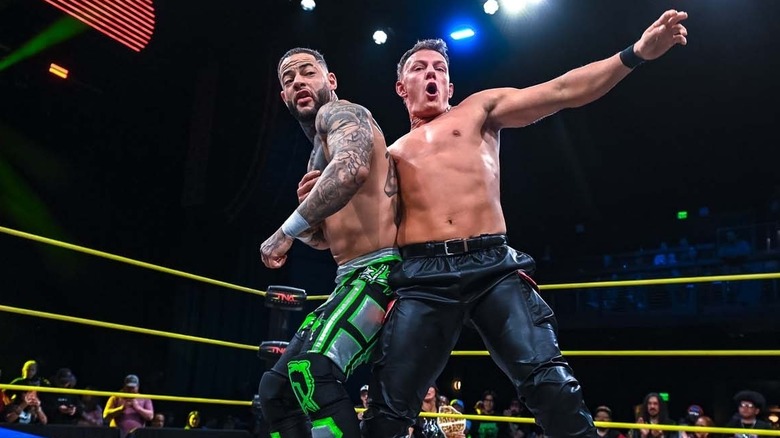 Trey Miguel wrestling Stacks Lorenzo on TNA Impact