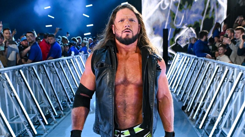 AJ Styles walking to the ring