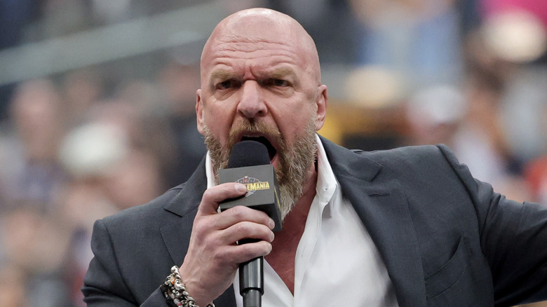 Chief Content Officer Paul Levesque speaks during WrestleMania 41