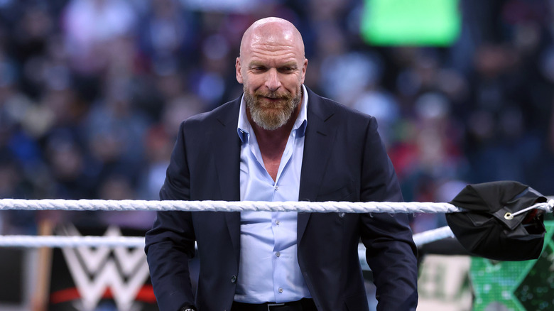 Triple H smiling at WrestleMania 40