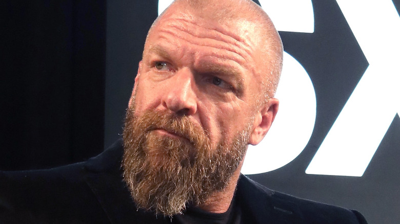 Triple H being asked a question 