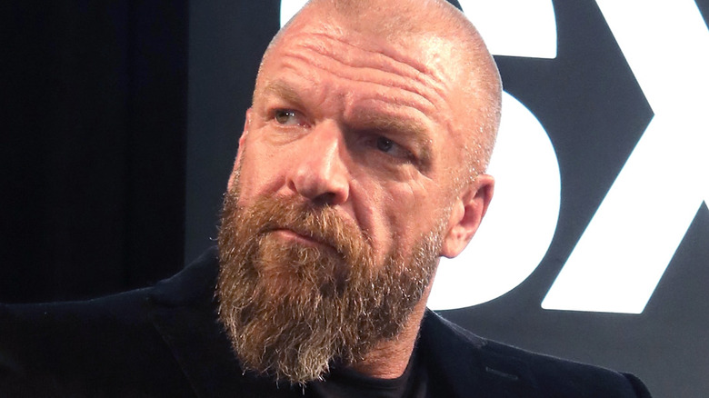 Triple H being asked a question 