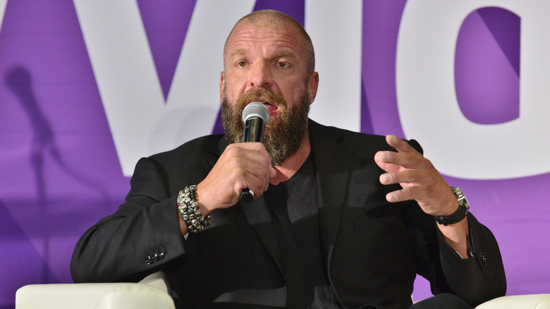 WWE Superstar Triple H attends 2019 VidCon at Anaheim Convention Center on July 11, 2019 in Anaheim, California.
