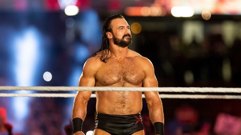 Drew McIntyre looking at the crowd