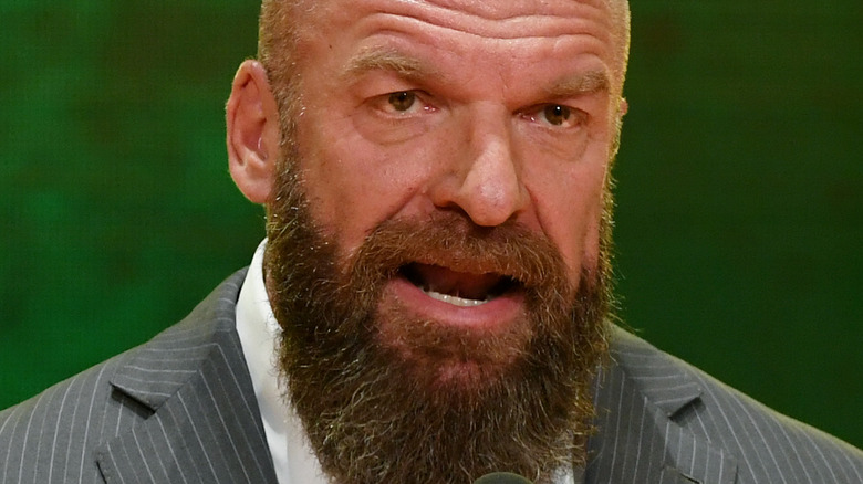 Triple H at a press conference 