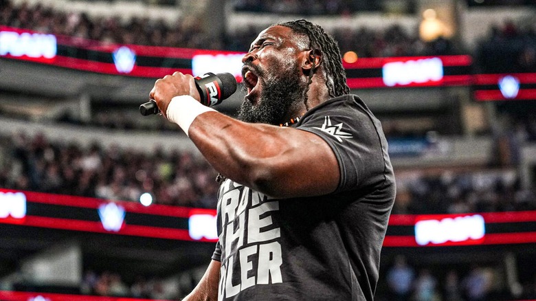 Oba Femi cutting a heated promo ahead of SummerSlam 2026.