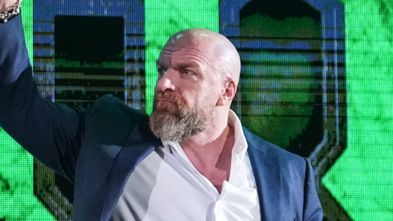 Triple H with a facial expression that says 