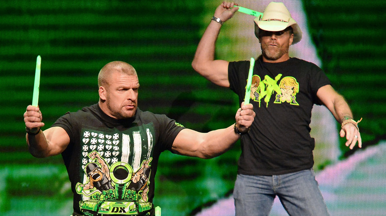 Triple H and Shawn Michaels make their entrance