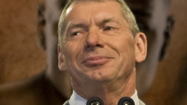 Vince McMahon smiling conference