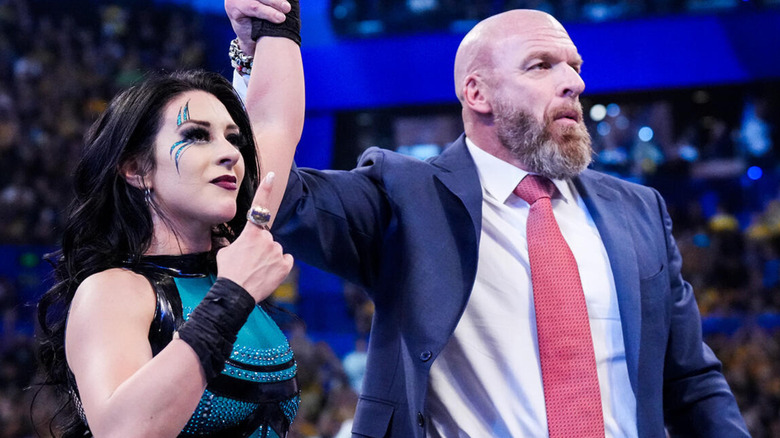 Stephanie Vaquer and Triple H at Crown Jewel