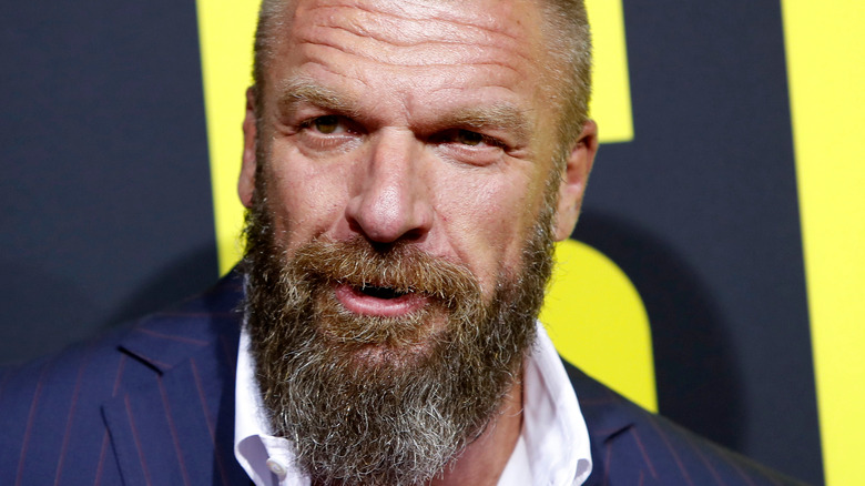 Triple H speaks to reporters