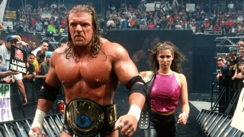 Triple H and Stephanie McMahon-Helmsley at WWE WrestleMania 16