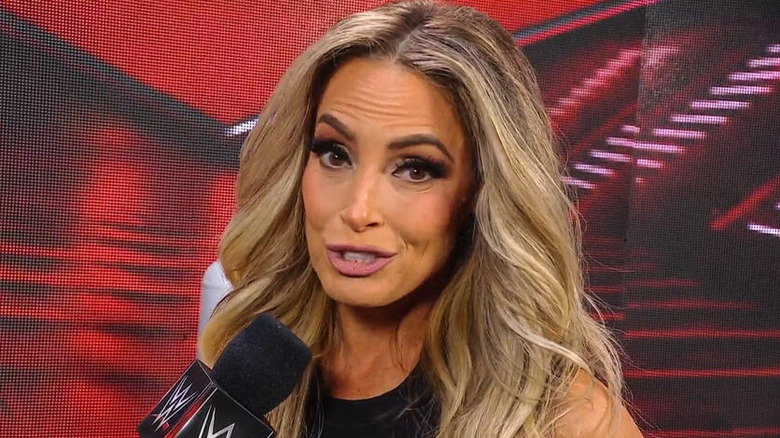 Trish Stratus during a backstage promo on "WWE Raw"