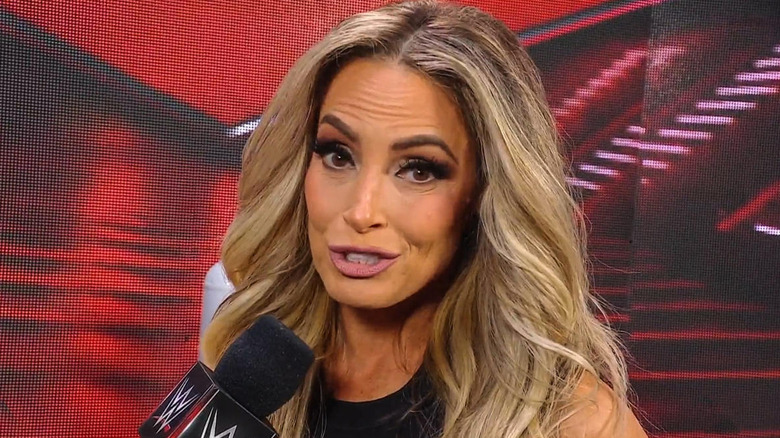 Trish Stratus being interviewed