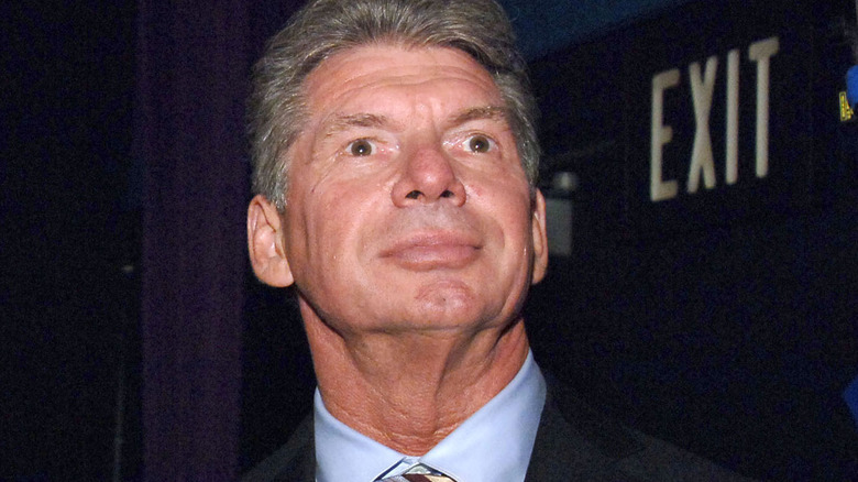 Vince McMahon looking up