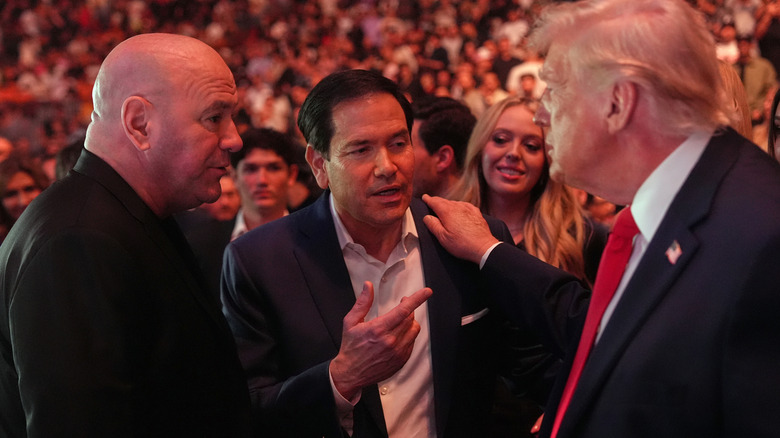 Dana White, Marco Rubio, and Donald Trump at UFC 327