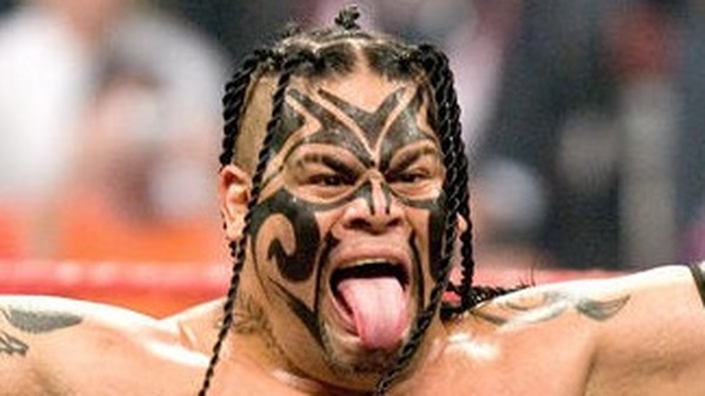 Umaga during a WWE match in the late 2000s