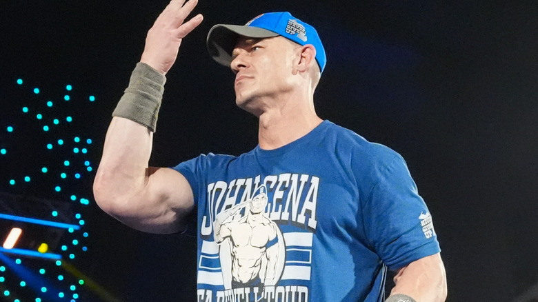 John Cena holding up his hand