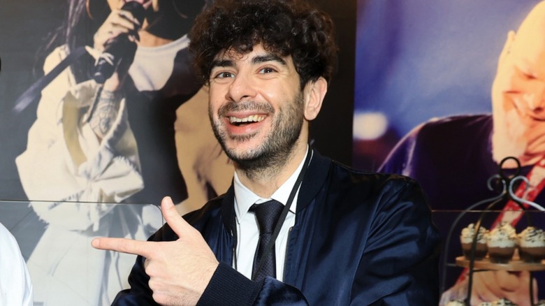 Tony Khan with finger guns 